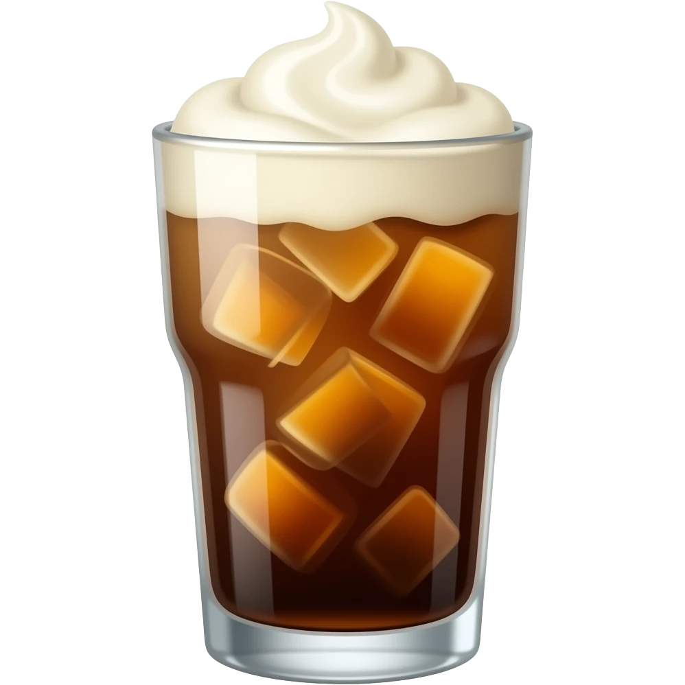 Iced coffee with cold foam emoji