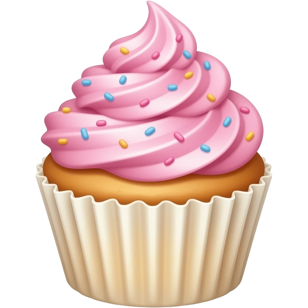 Cupcake with pink icing emoji