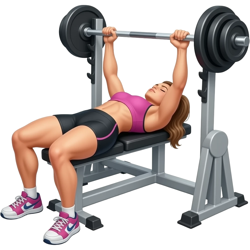 woman dumbell bench press emoji