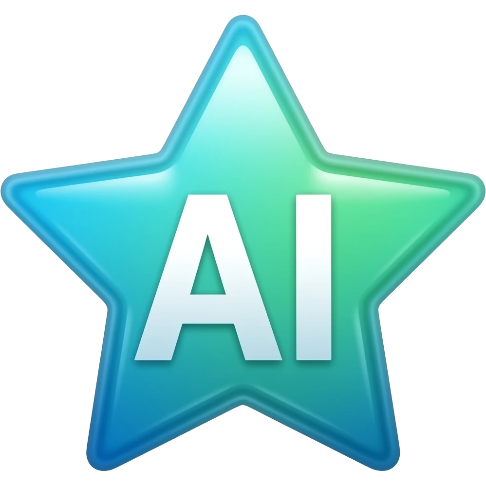 sparkle emoji for represent AI in blue or green color emoji