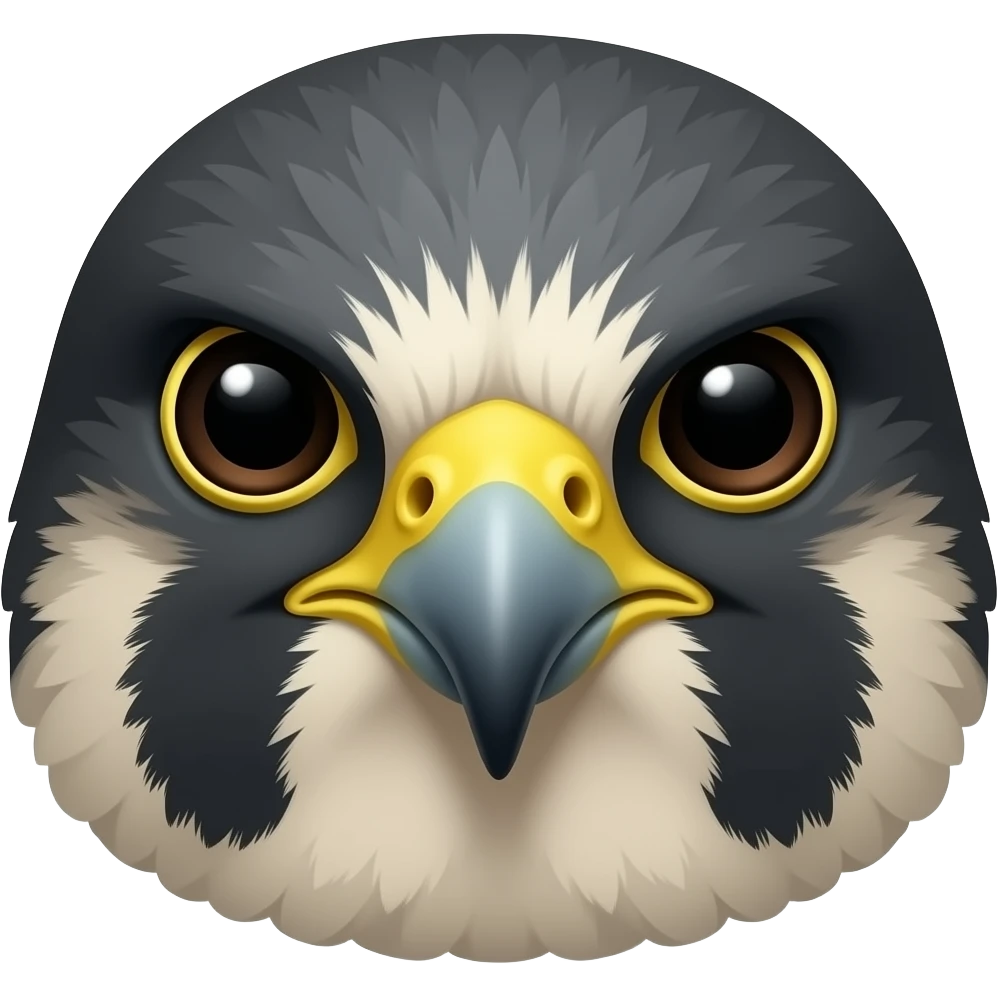 Peregrine Falcon head emoji with a angry frustrated expression with angry eyebrows emoji