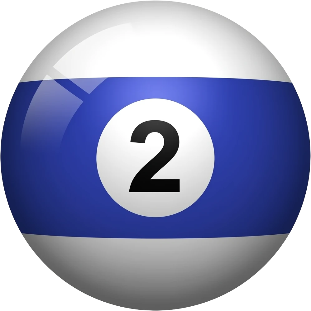 pool ball emoji with a number 2 emoji