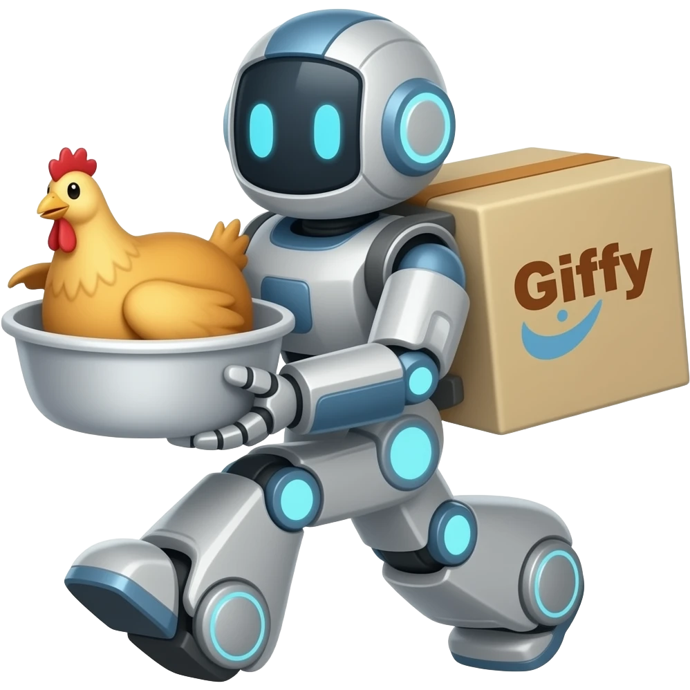 Chicken & Giffy delivery robot emoji