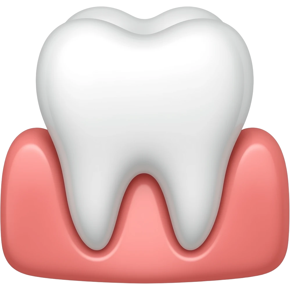 realistic tooth with gum emoji