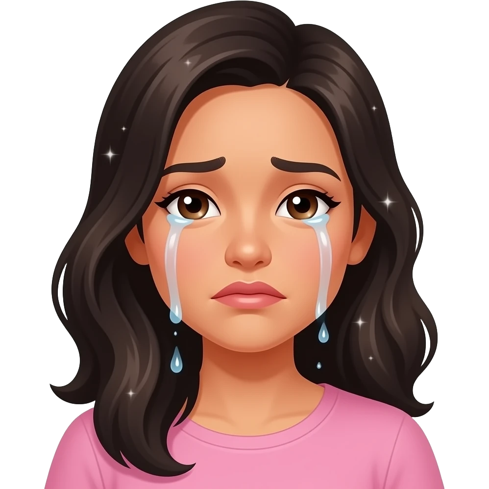 Filipino tan woman crying sparkles emoji emoji