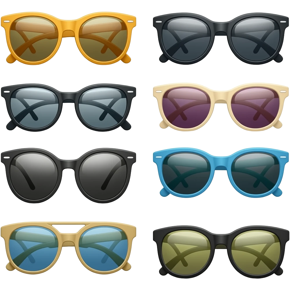multiples gafas de sol emoji