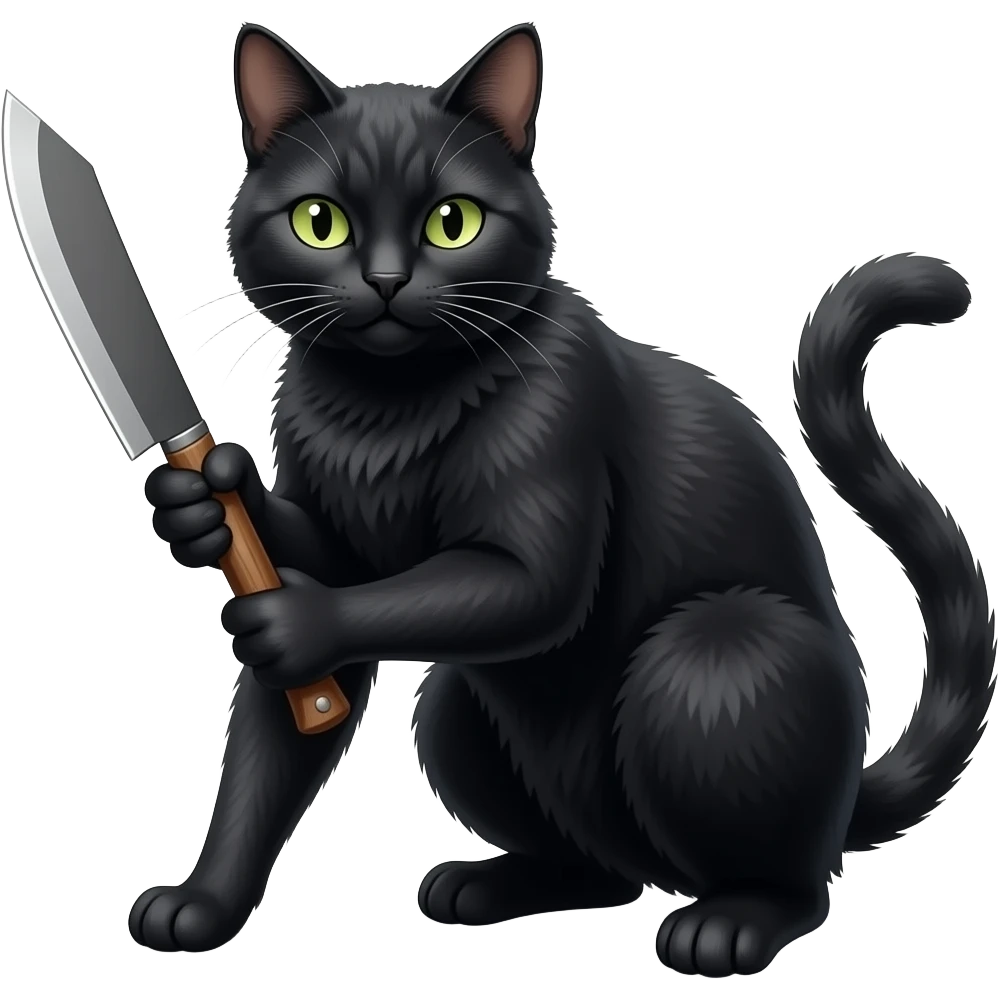 Crea un gato con un machete emoji