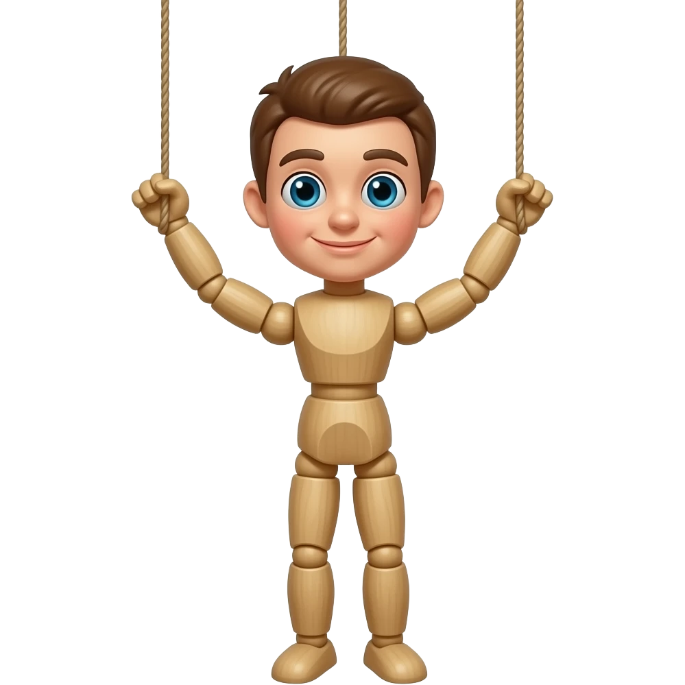 Wooden Puppet  on a string emoji