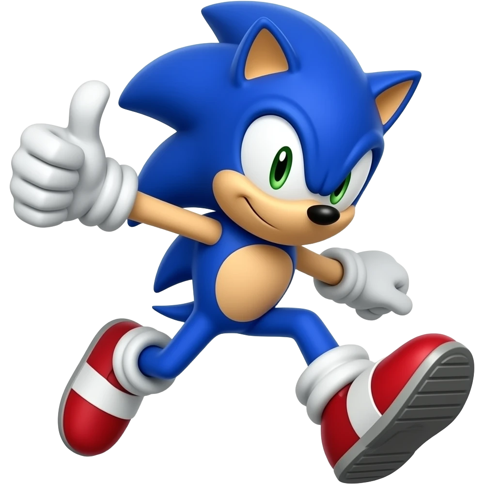Make sonic jumping thumbs up emoji