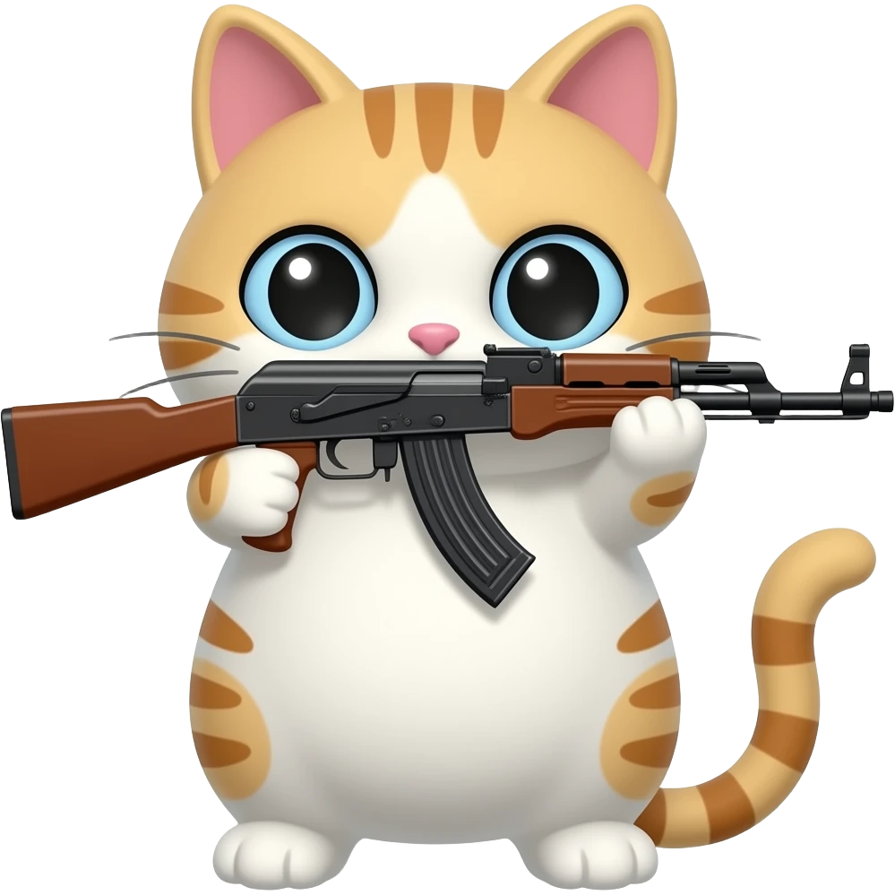 Автомат АК-47 в стиле кота emoji