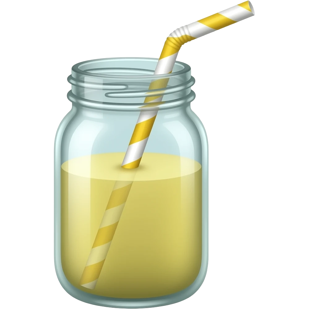 mason jar with straw emoji