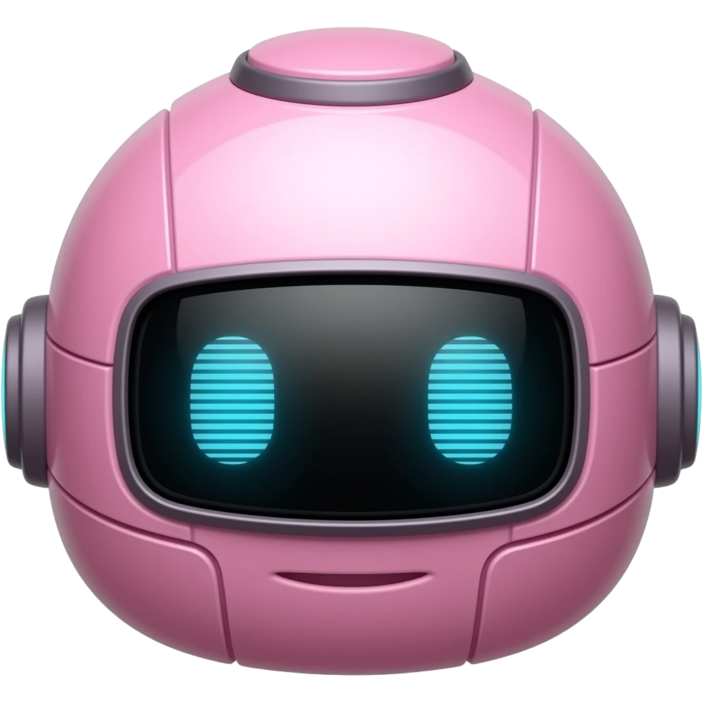 pink robot face emoji