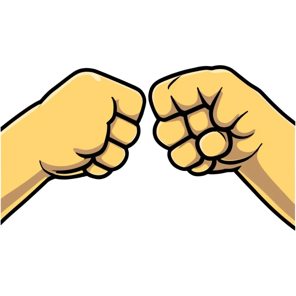 two fists bumping together, cartoonish emoji