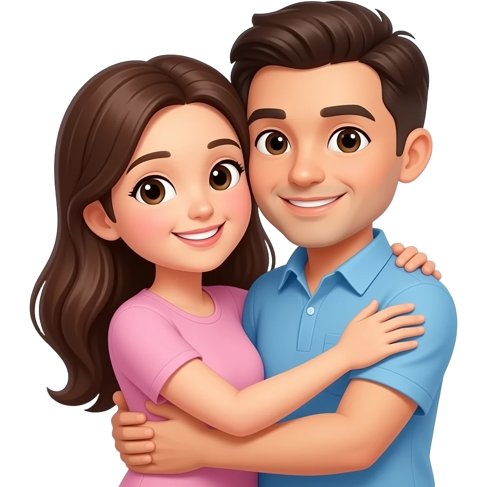Couples hugging tight emoji
