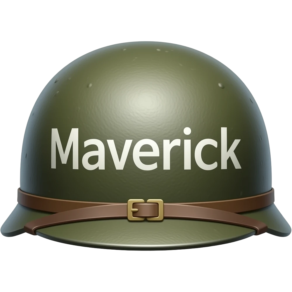 Real war helmet with maverick written on it emoji