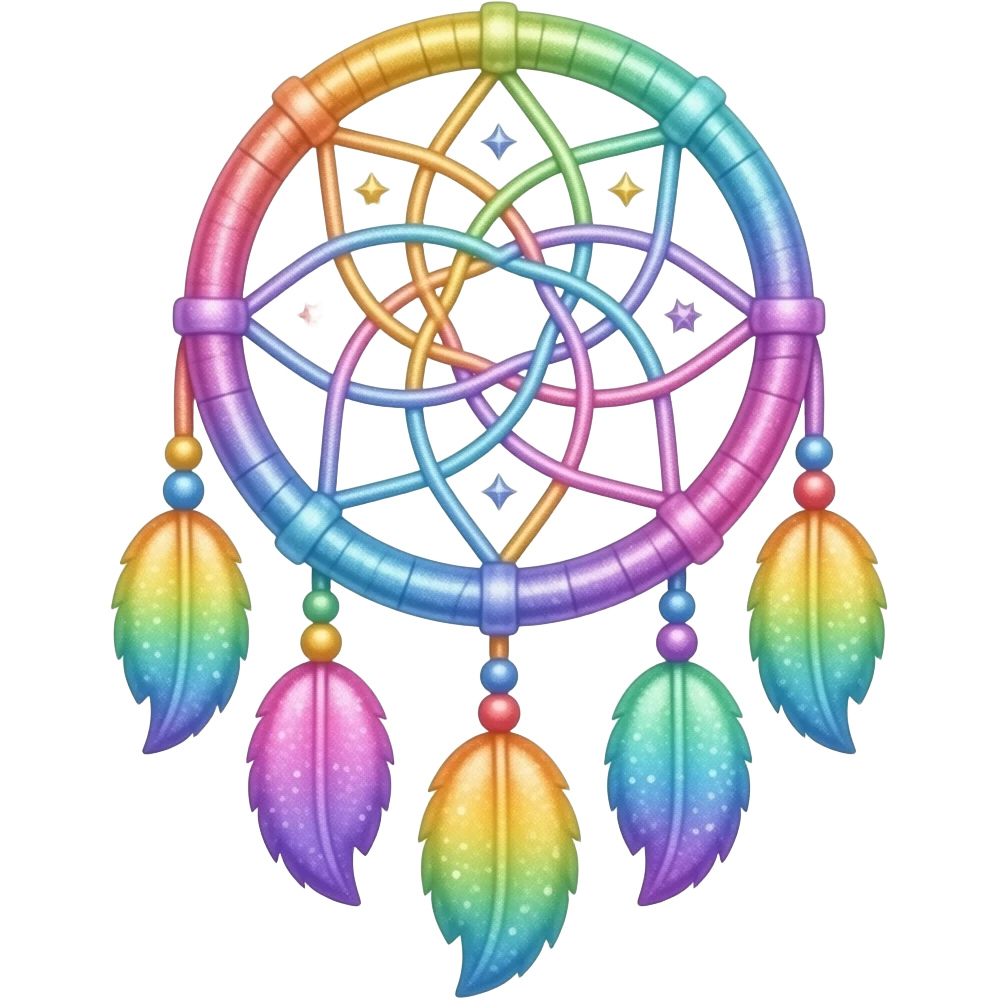 Pastel Rainbow-gradients-colored shiny sparkly glittery glossy smooth soft pretty aesthetic dreamcatcher emoji