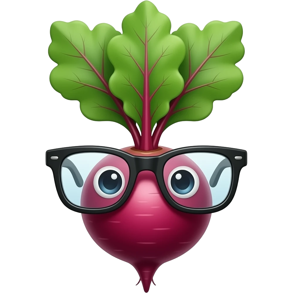 beet using glasses emoji