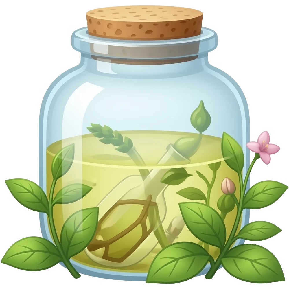 medicine with plants outside the jar emoji