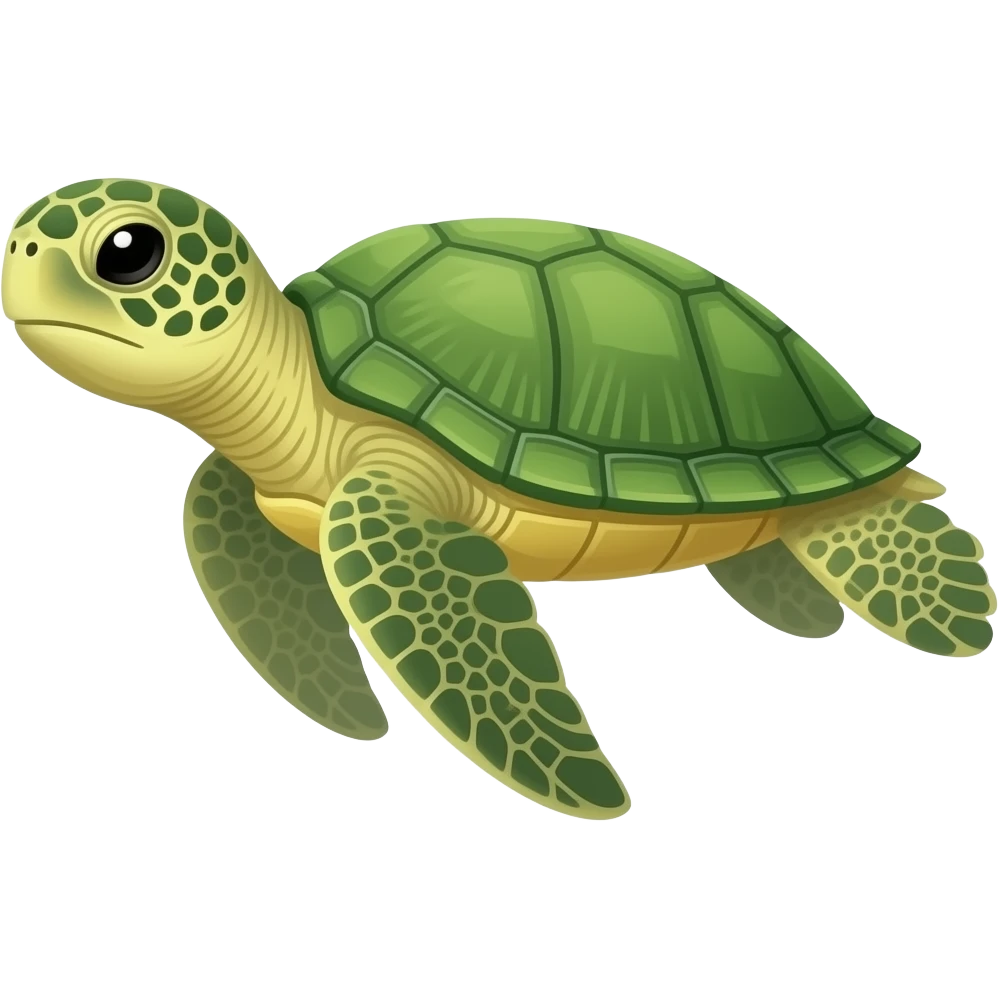 simple green sea turtle emoji less detail emoji