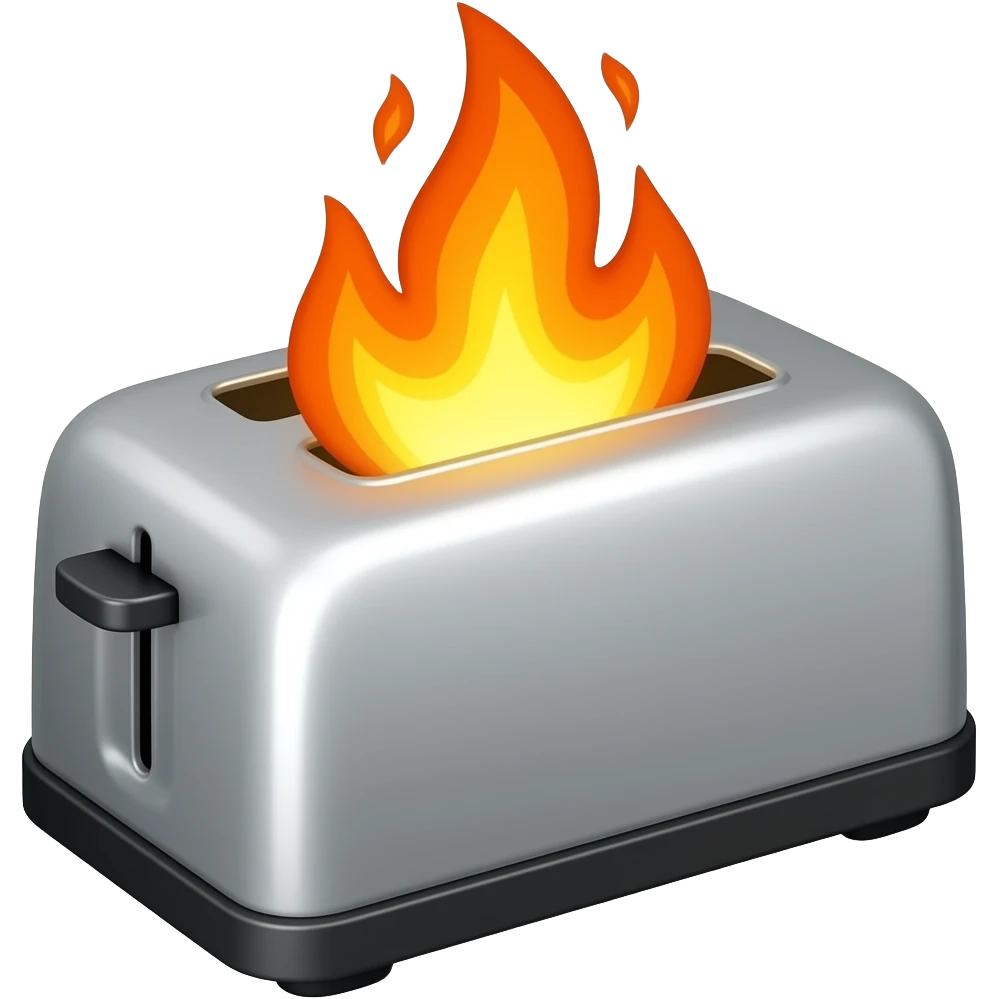 burning toaster emoji