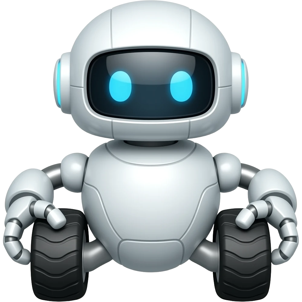 Cute wheeled robot emoji