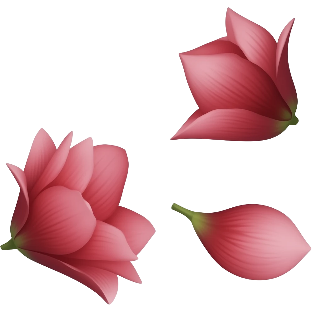 three falling crimson petals emoji