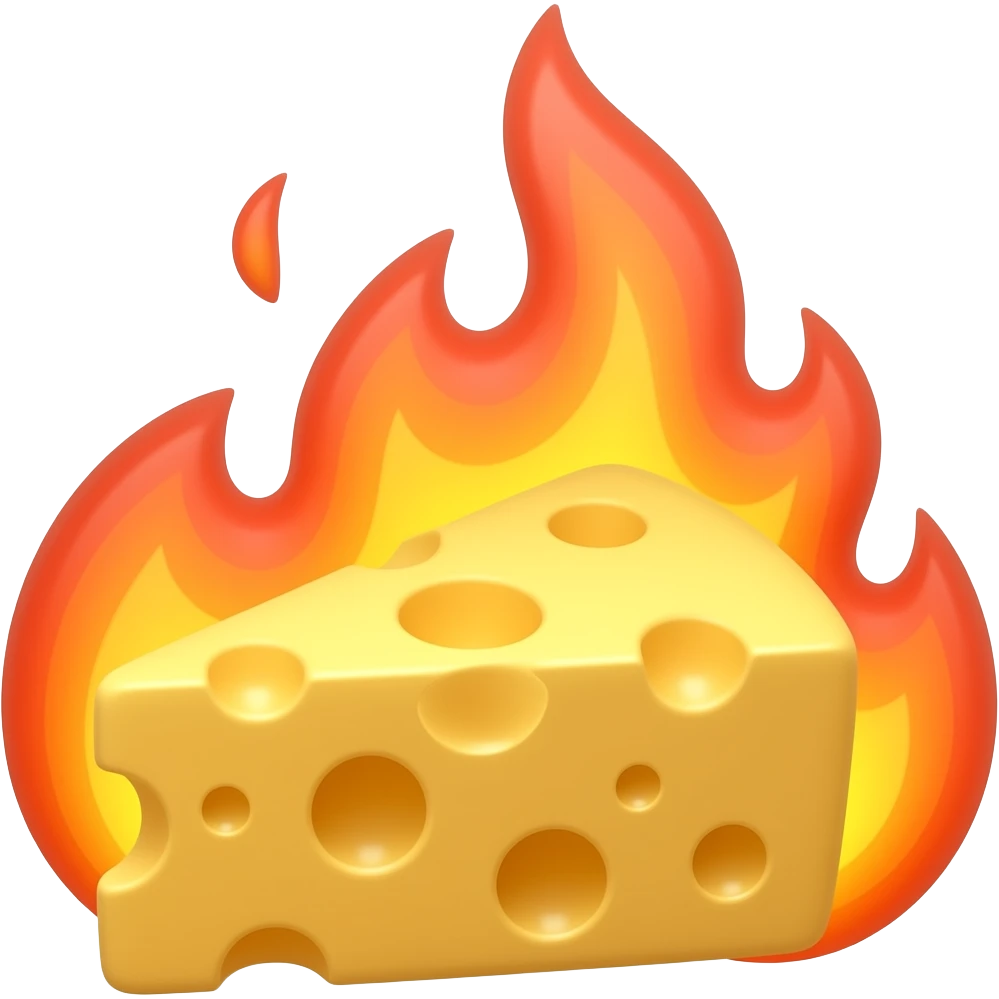flaming cheese emoji