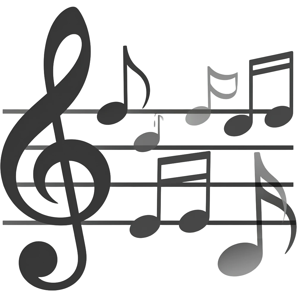 Treble clef staff and notes emoji