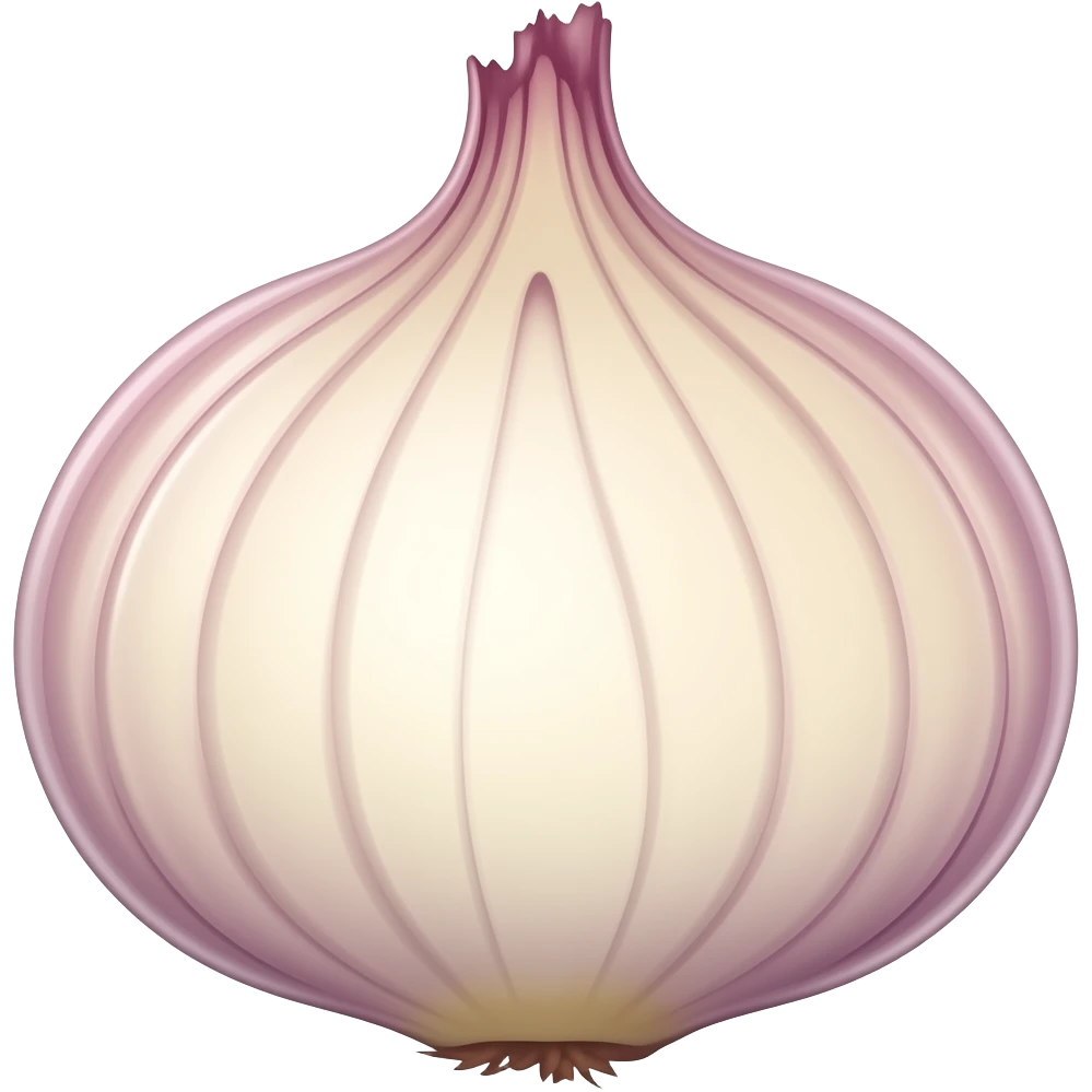 Create high-quality glossy emojis with a vibrant modern style.Make the emojis look premium, shiny, and eye-catching with bright highlights, smooth gradients, soft reflections, and glowing details. onion emoji emoji