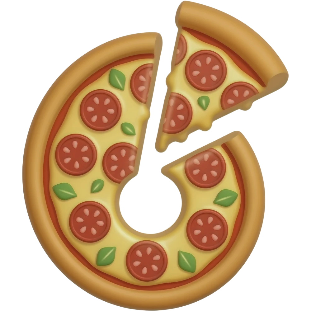 pizza shaped number 6 emoji