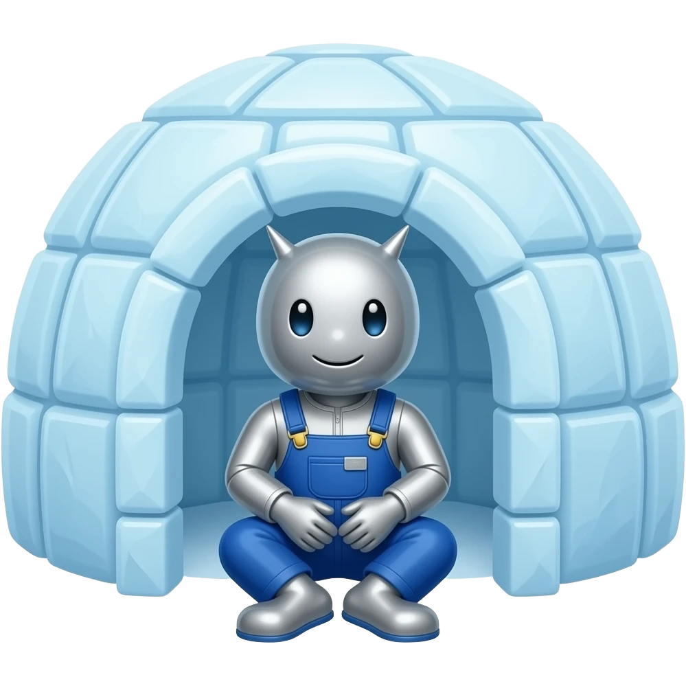 android guy sitting on a igloo emoji
