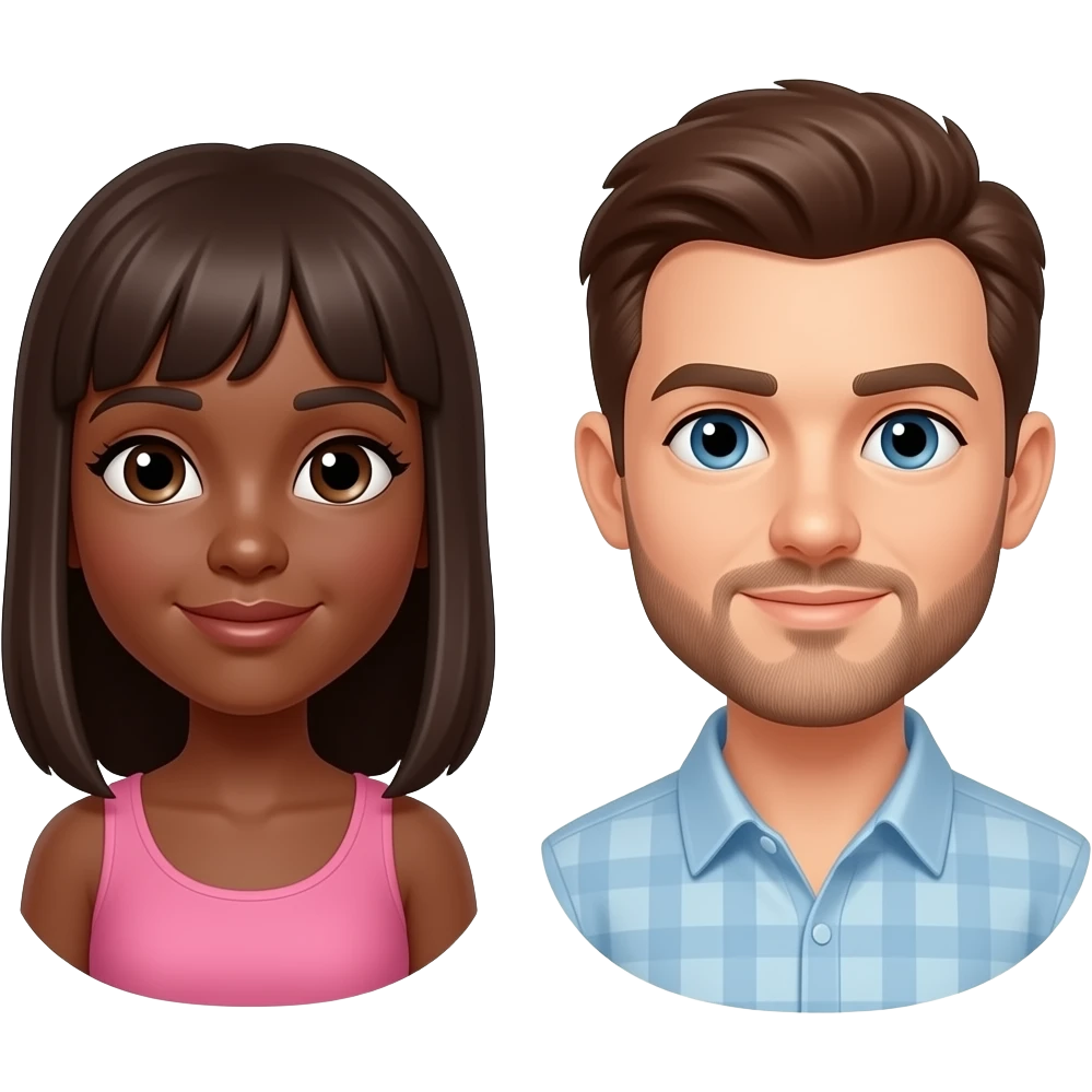 Chocolate girl and vanilla man emoji