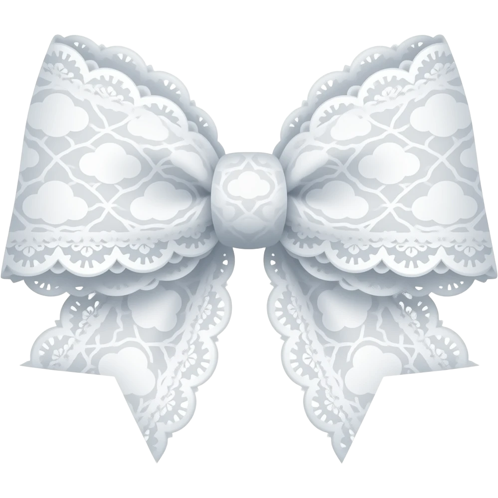 Cute cloudy white bow lace coquette bow emoji