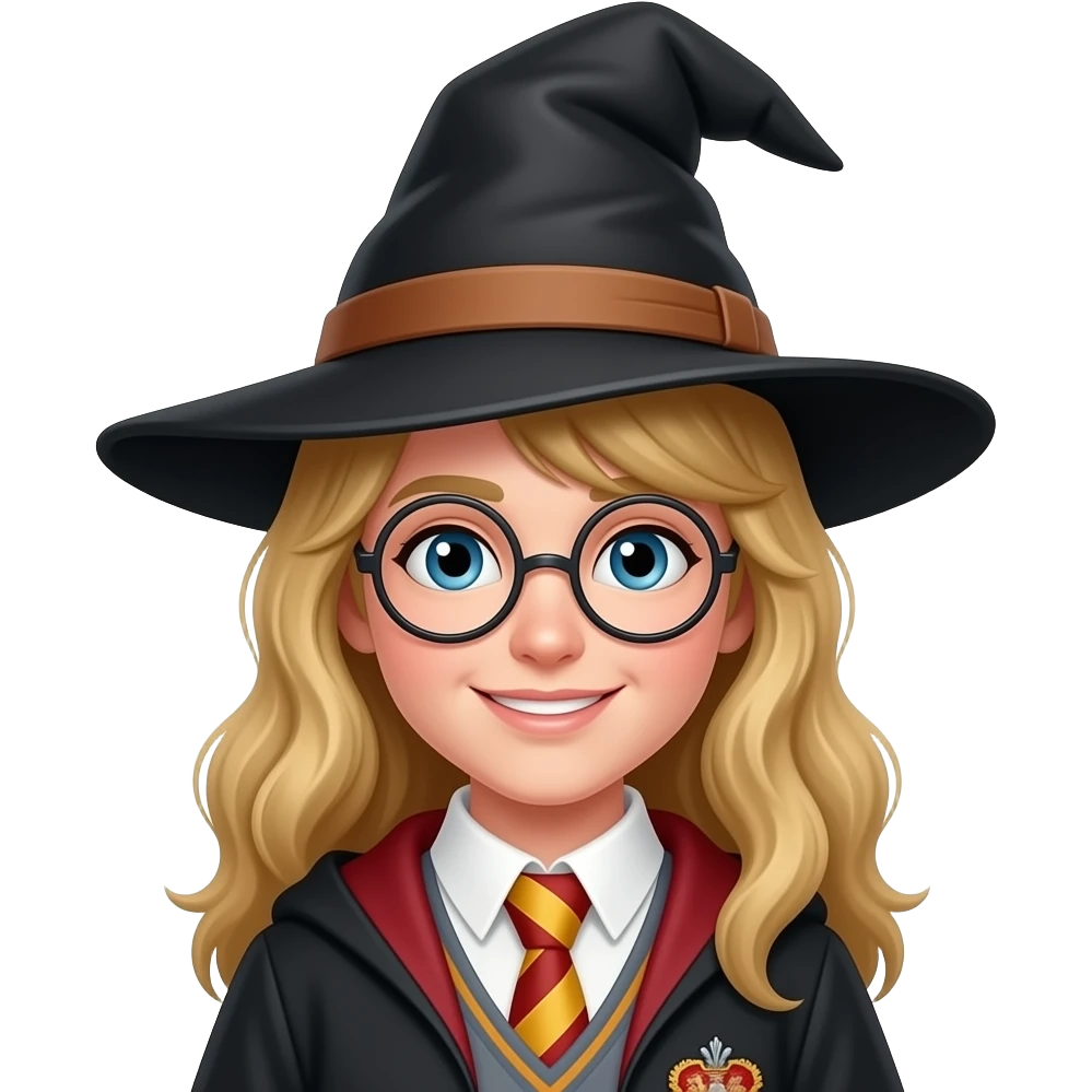a medium shot of harry potter wizard with hat emoji