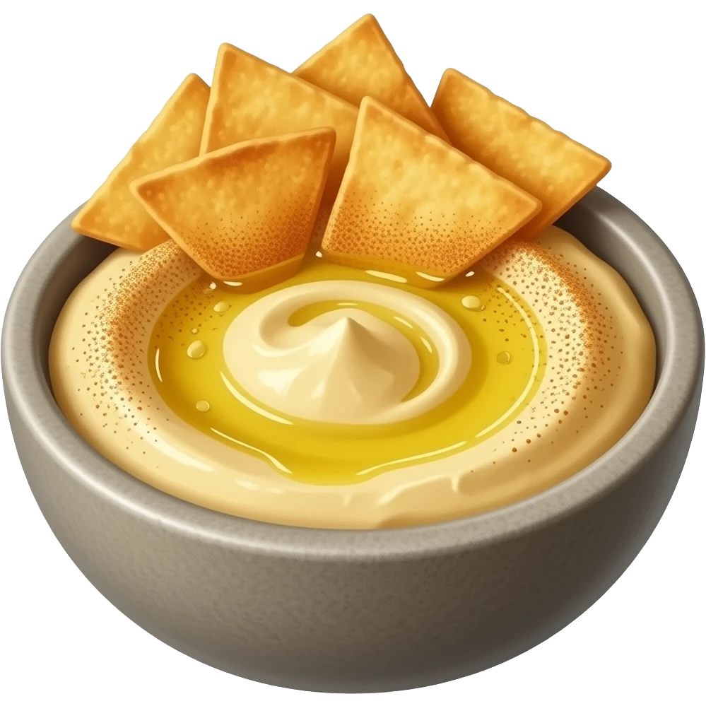 Hummus and pita chips emoji