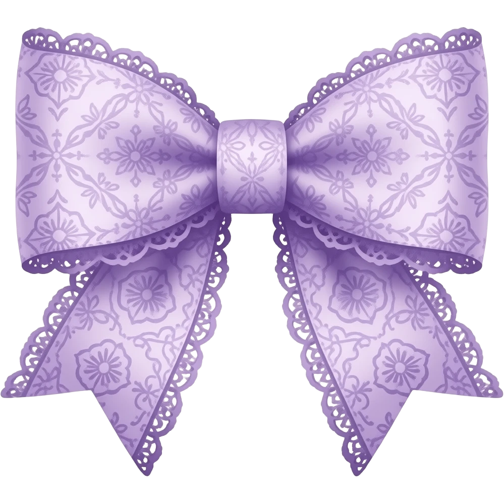 light purple ombre violet pastel  with  hyacinth rococo style pattern on bow lace coquette bow emoji