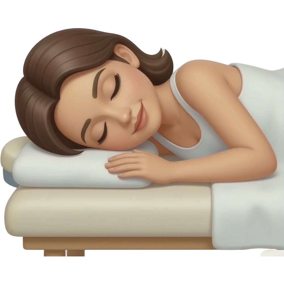 массажнный стол и на нем клиент женщина emoji
