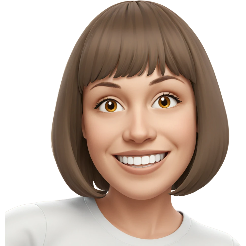 smiling girl with brown hair emoji