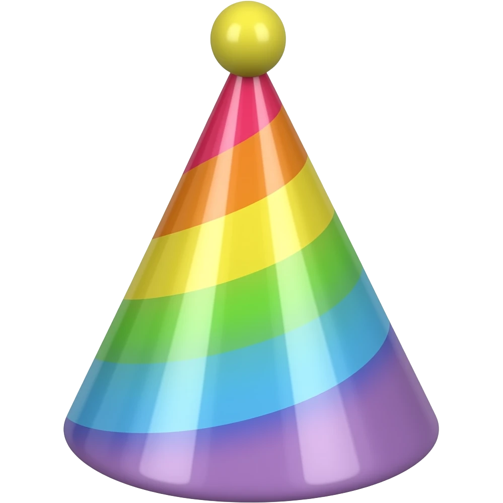 pastel rainbow party hat emoji