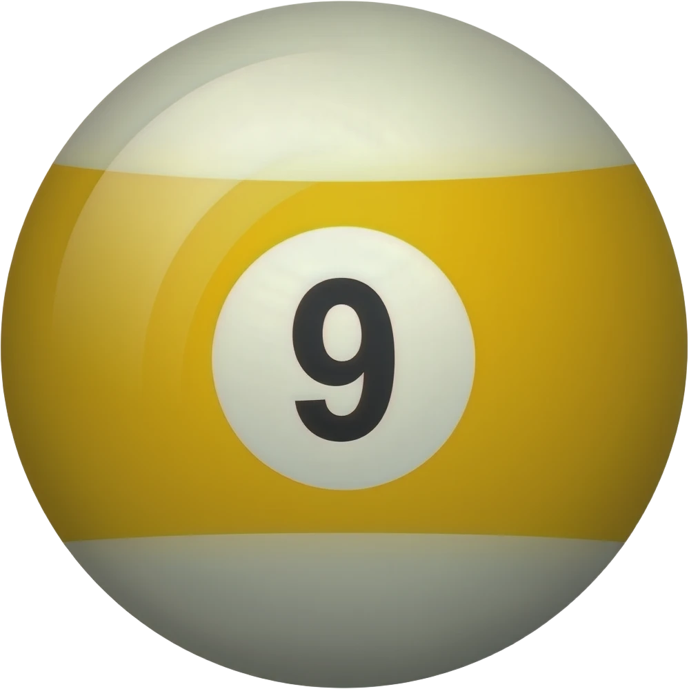 Yellow with white stipe 9 ball emoji