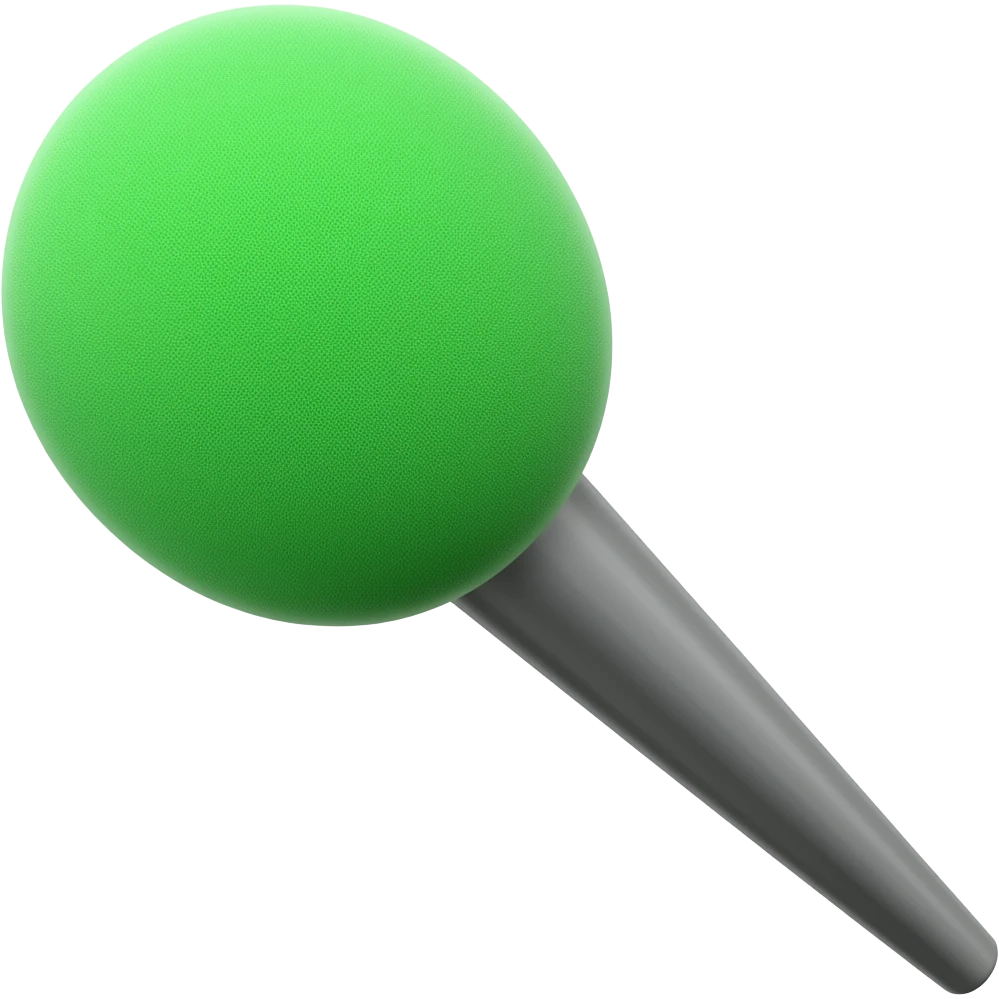 neon green boom fluffy microphone with stick emoji