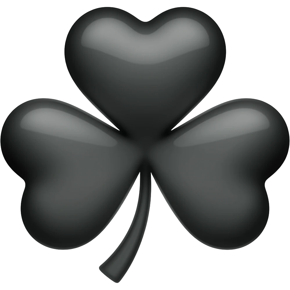 5 leafe clover BLACK EDITION emoji