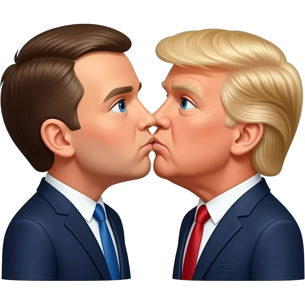 Macron qui embrasse Donald trump emoji