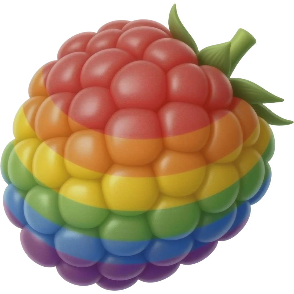 rainbow raspberry emoji