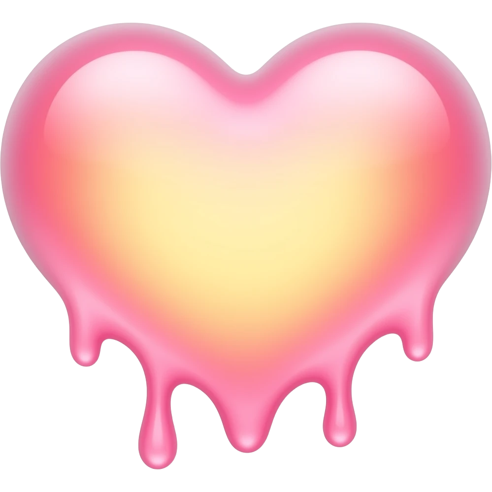 dripping bleeding pink heart glowing pink yellow warmth emoji