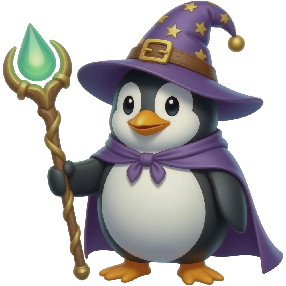 Penguin Wizard emoji