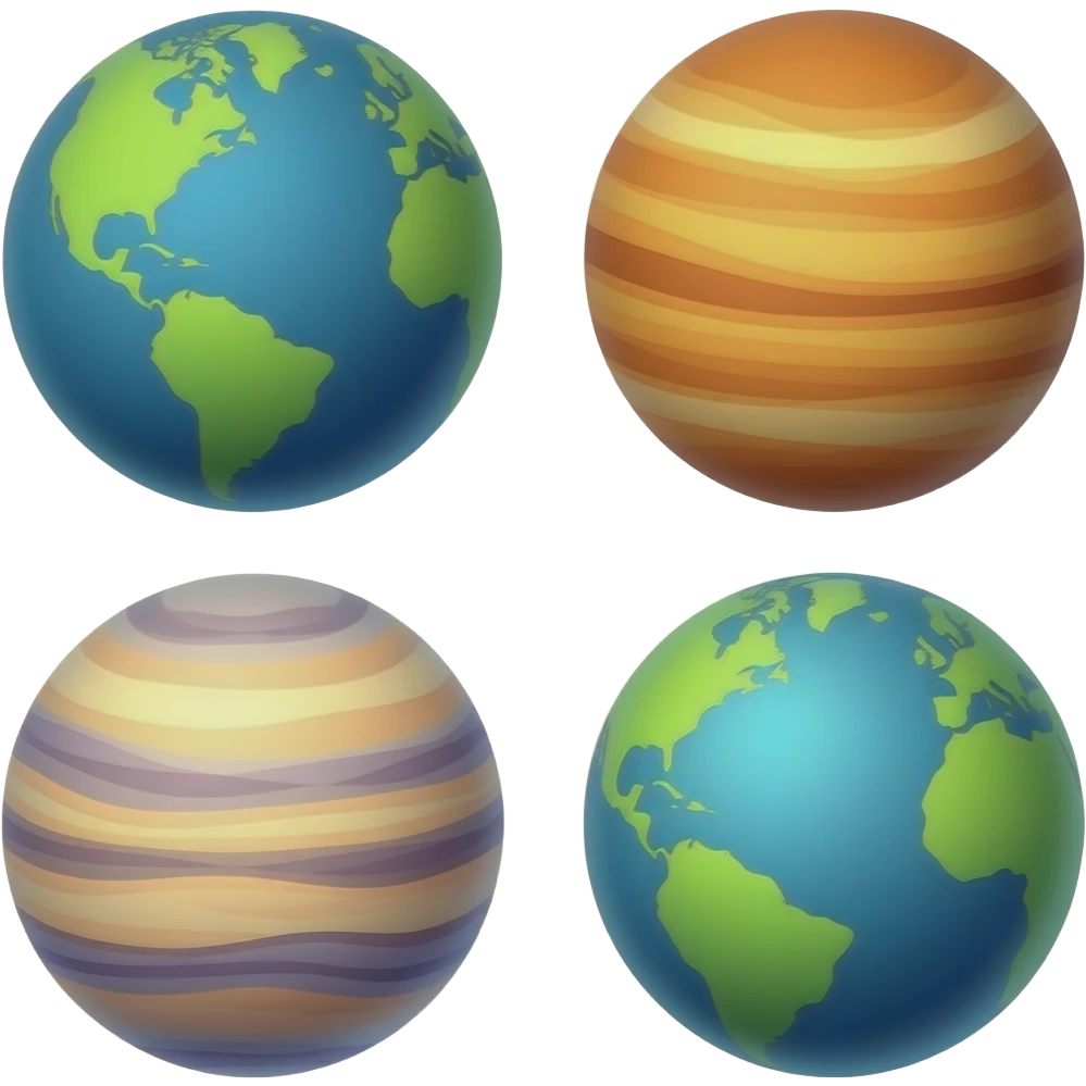 colorful planets emoji