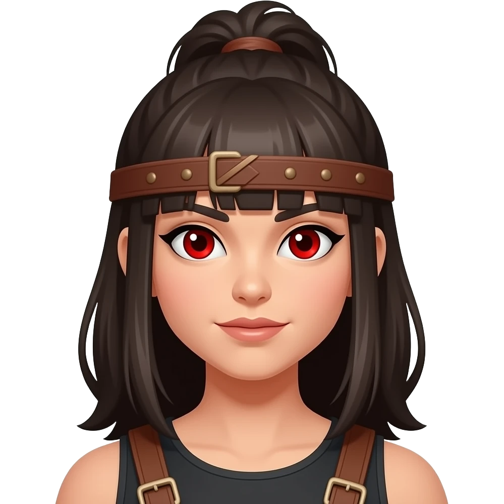 red eye warrior girl face emoji