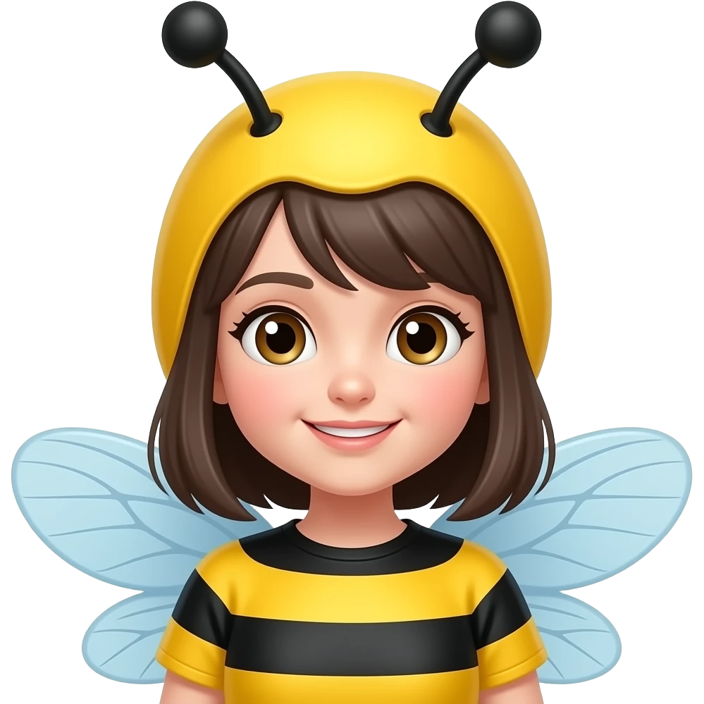 girl wearing bee costume emoji