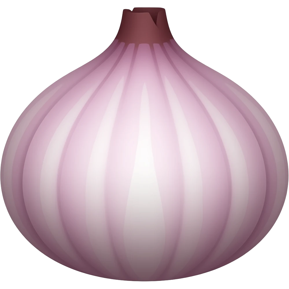 Create high-quality glossy emojis with a vibrant modern style.Make the emojis look premium, shiny, and eye-catching with bright highlights, smooth gradients, soft reflections, and glowing details. onion emoji emoji